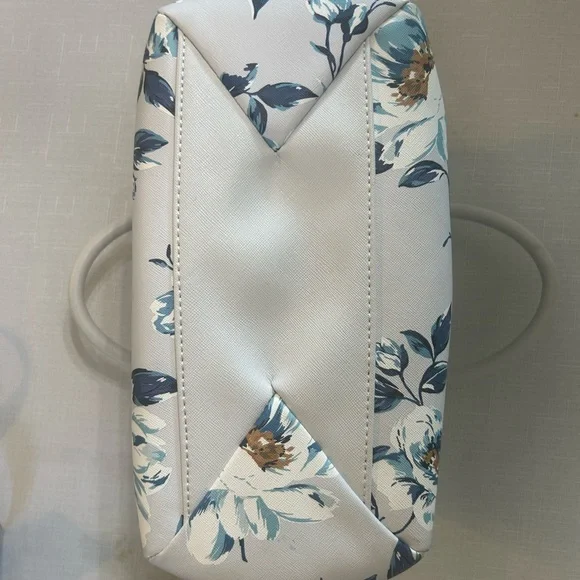 GUESS Floral Satchel in Blue and Cream - Picture 7 of 8